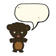 cartoon black bear with speech bubble N45