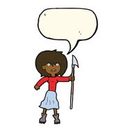 cartoon woman with harpoon speech bubble N8