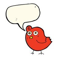 funny cartoon bird with speech bubble N89