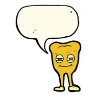 cartoon smiling tooth with speech bubble N8