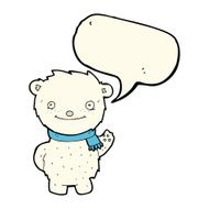cartoon cute polar bear with speech bubble N50