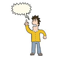 cartoon angry man making point with speech bubble N7