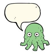 cartoon alien squid face with speech bubble N24