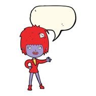 cartoon vampire girl with speech bubble N155
