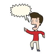 cartoon terrified man with speech bubble N136