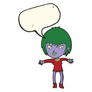cartoon vampire girl with speech bubble N156