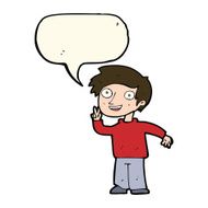 cartoon boy posing for photo with speech bubble N6