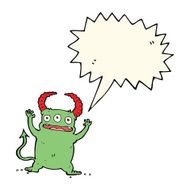 cartoon little devil with speech bubble N13