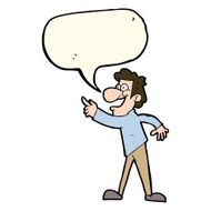 cartoon man pointing and laughing with speech bubble N20