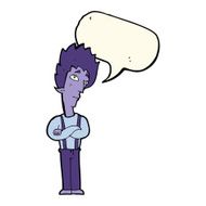 cartoon vampire with speech bubble N91
