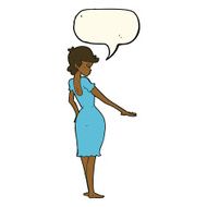 cartoon pretty woman looking at nails with speech bubble N8