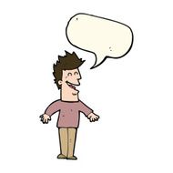 cartoon happy man with speech bubble N320