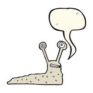 cartoon slug with speech bubble N12