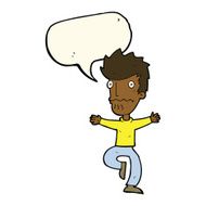 cartoon frightened man with speech bubble N58