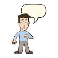 cartoon shocked man with speech bubble N76