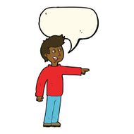 cartoon happy man pointing and laughing with speech bubble N7