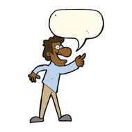 cartoon man pointing and laughing with speech bubble N21