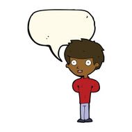 Cartoon happy boy with speech bubble N159