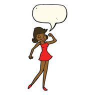 cartoon woman with can do attitude speech bubble N8