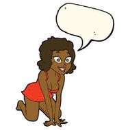 cartoon funny sexy woman with speech bubble N7