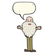 cartoon bearded old man with speech bubble N27