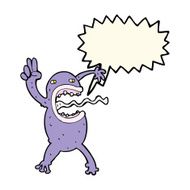 cartoon crazy frog with speech bubble N7