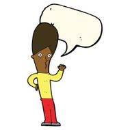 cartoon man waving with speech bubble N20