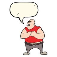 cartoon violent man with speech bubble N10