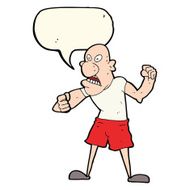 cartoon violent man with speech bubble N11