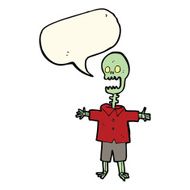 cartoon skeleton with speech bubble N4