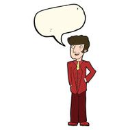 cartoon upperclass man with speech bubble N7