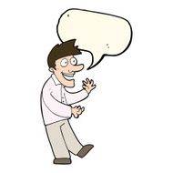 cartoon excited man with speech bubble N45