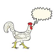 cartoon cockerel with speech bubble N19
