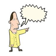cartoon ugly man pointing with speech bubble N7