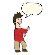 cartoon laughing man with speech bubble N13