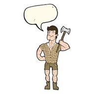 cartoon lumberjack with speech bubble N5