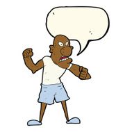 cartoon violent man with speech bubble N13