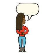 cartoon woman ignoring with speech bubble N14