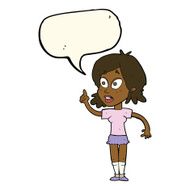 cartoon woman asking question with speech bubble N20