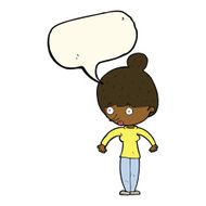 cartoon woman staring with speech bubble N23