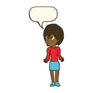 cartoon annoyed woman with speech bubble N125