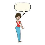 cartoon content woman with speech bubble N7