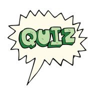 cartoon quiz sign with speech bubble N4