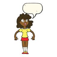 cartoon pretty girl with shocked expression speech bubble N8