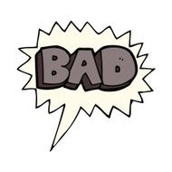 cartoon bad sign with speech bubble N3