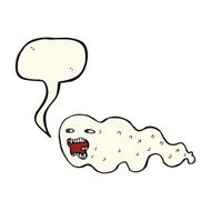 cartoon ghost with speech bubble N16