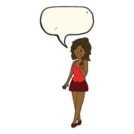 cartoon attractive office woman with speech bubble N8