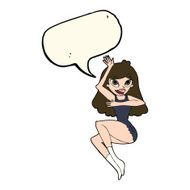 cartoon woman in lingerie with speech bubble N31