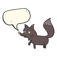 cartoon wolf cub with speech bubble N7