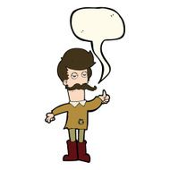 cartoon old man in poor clothes with speech bubble N6
